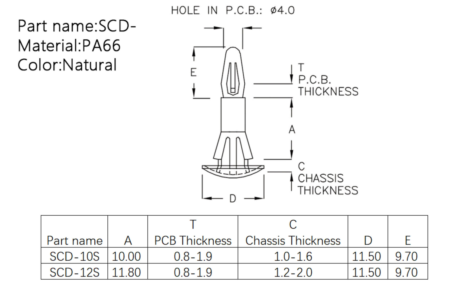  PCB Standoff SCD-10S